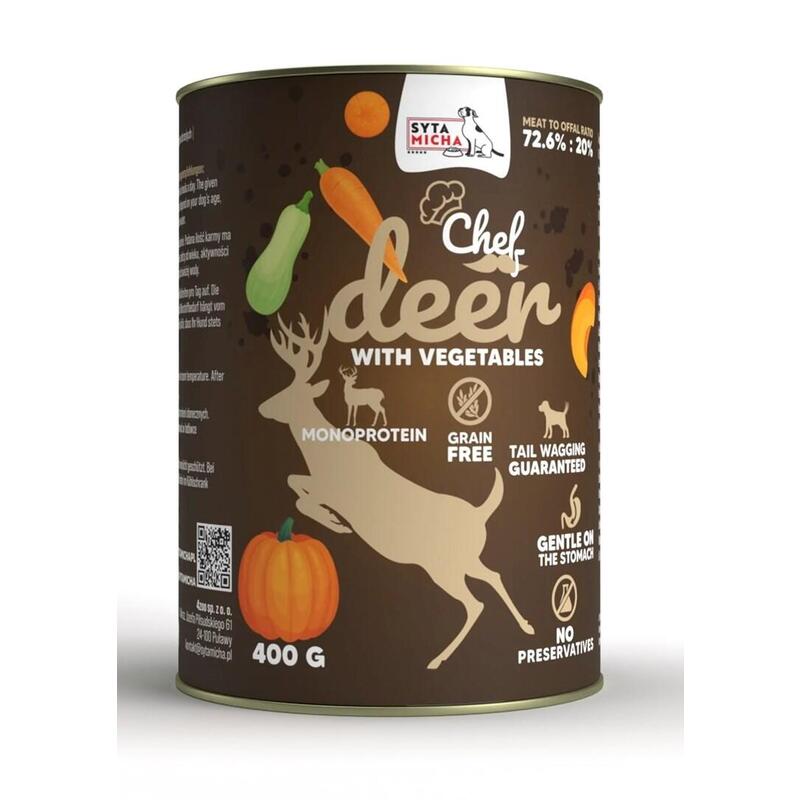 Comida Húmeda Para Perros Syta Micha Chef Deer With Vegetables 400g