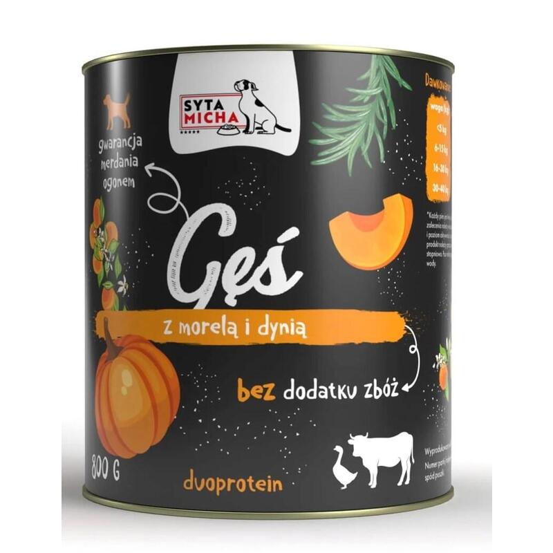 Comida Húmeda Para Perros Syta Micha Goose With Apricots And Pumpkin 800g