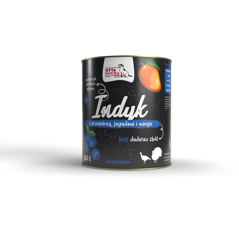Comida Húmeda Para Perros Syta Micha Pavo Con Codorniz, Bayas Y Mango 800g
