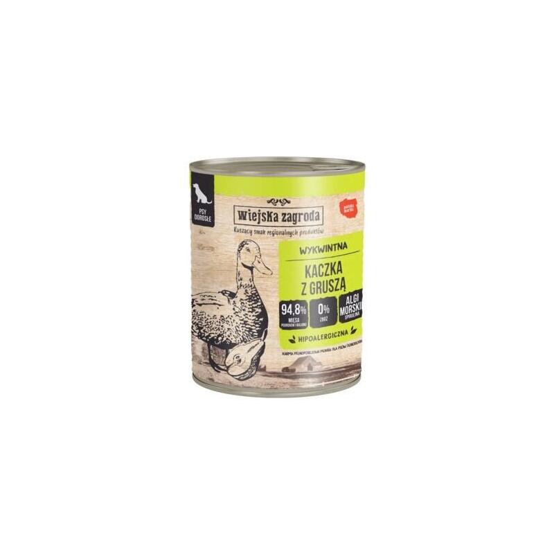 Comida Húmeda Para Perros Wiejska Zagroda Pato Con Pera 800g