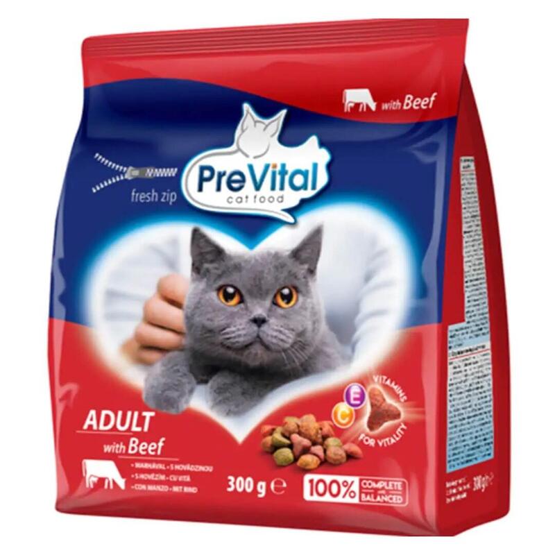 Comida Seca Para Gatos Prevital Adult Beef 300g
