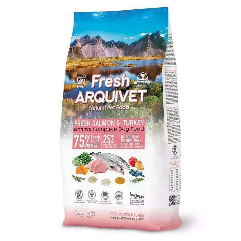 Comida Semi-Húmeda Para Perros Arquivet Salmón Fresco Con Pavo 10kg
