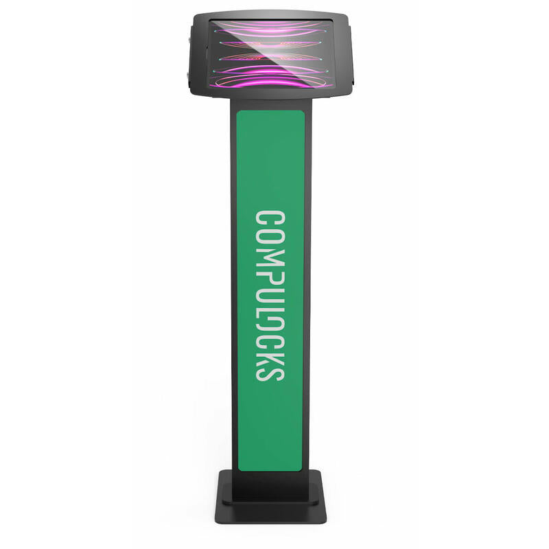 Compulocks Ipad Pro 12.9" (3-6th Gen) Space Enclosure Brandable Floor Stand Base (Base De Suelo Caja Kit De Adaptación 2 Llaves) Para Pc Tablet Bloqueable Aluminio De Alta Calidad Negro Tamaño De Pantalla: 12.9" De Suelo Para Apple Ipad