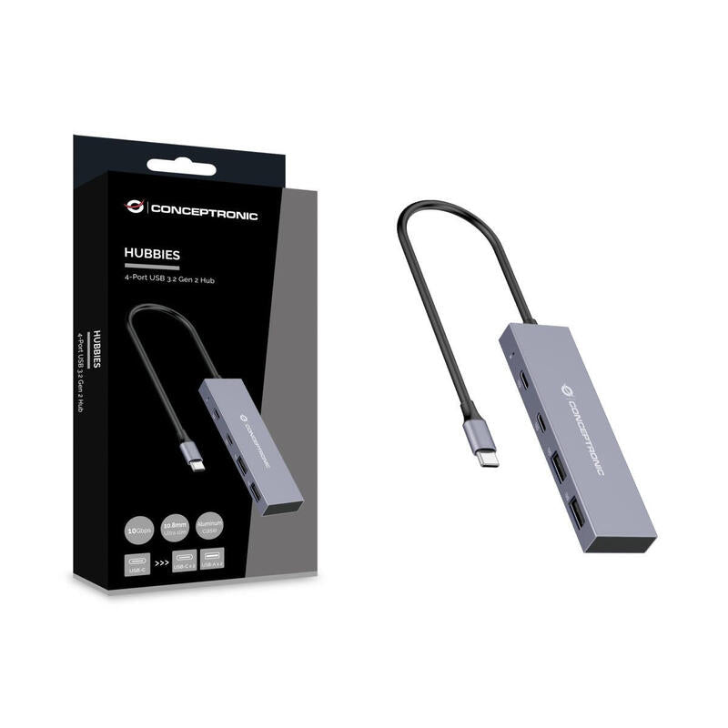 Conceptronic Usb-Hub 4-Port 3.2 C->2x3.1+2x3.0 Gris
