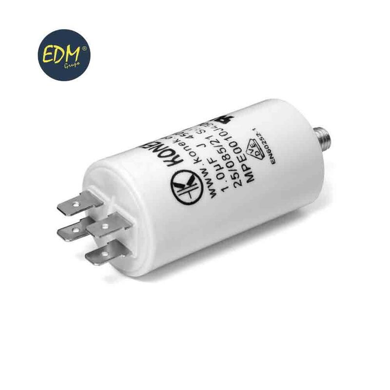 Condensador Mka 30mf 5% 450v Ø4,4x9cm Con Espiga M8 Y Faston Doble Konek