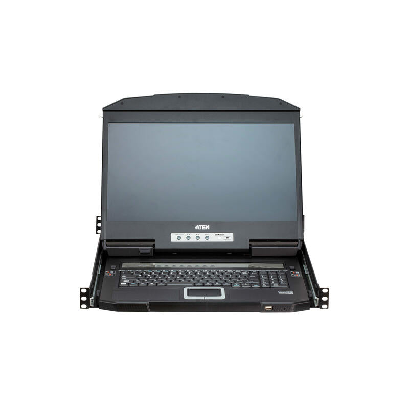Consola Lcd Panorámica Multiview Dual Rail Con Switch Kvm Integrado Hdmi Usb De 4 Puertos