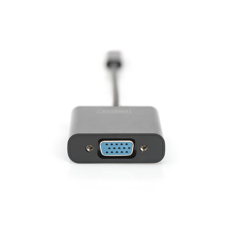 Conversor Hub Digitus Video Usb Tipo C A Vga Full Hd 1080p 19,5 Cm Negro