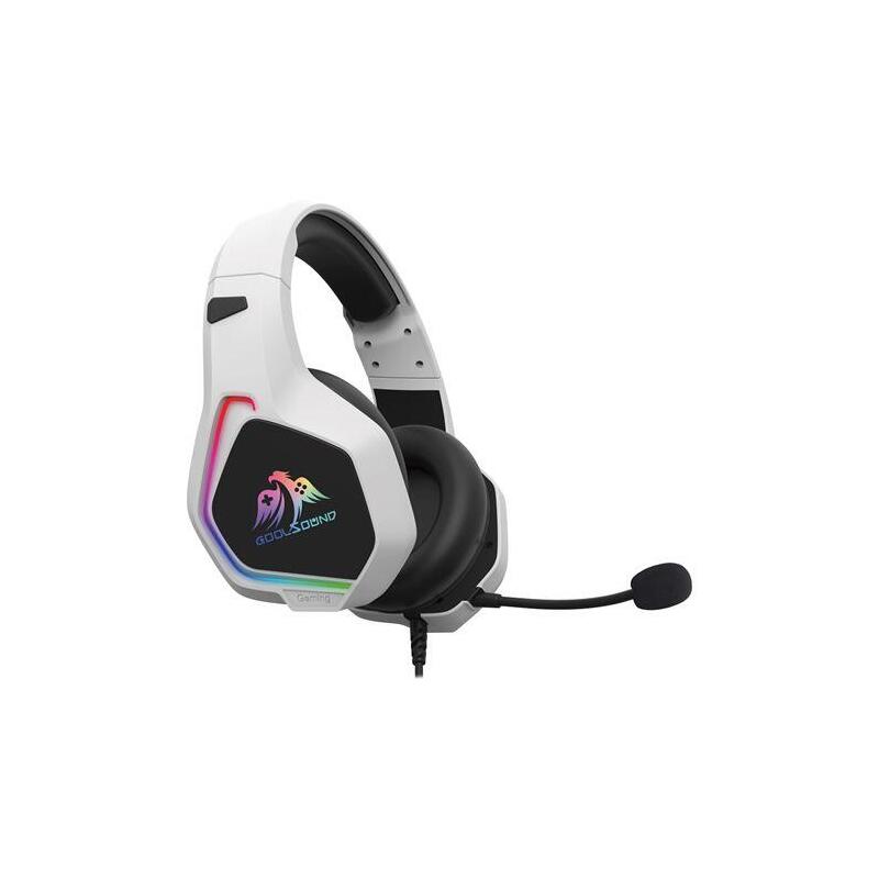 Coolsound G6 Auriculares Gaming Con Microfono - Usb Para Iluminacion Led - Diadema Ajustable - Almohadillas Acolchadas - Controles En Cable - Cable De 2m