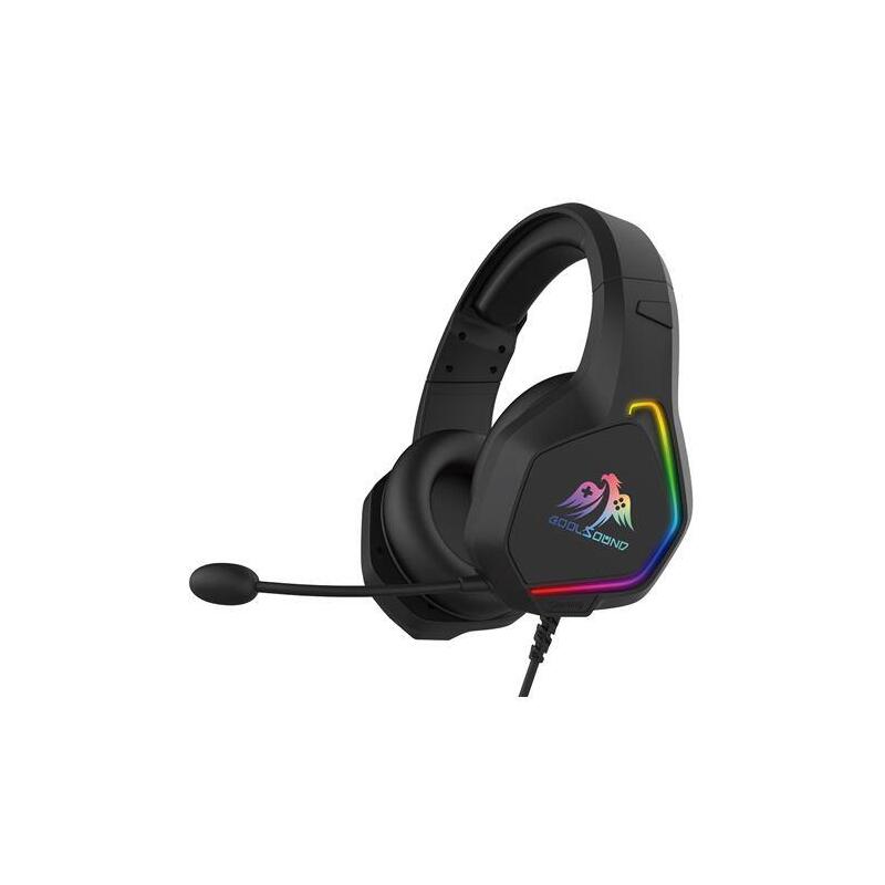 Coolsound G6 Auriculares Gaming Con Microfono - Usb Para Iluminacion Led - Diadema Ajustable - Almohadillas Acolchadas - Controles En Cable - Cable De 2m