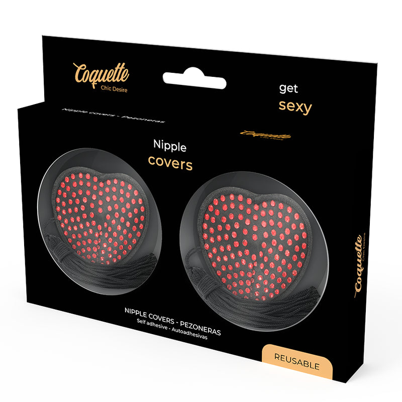 Coquette Chic Desire - Cubre Pezones Rojo / Negro