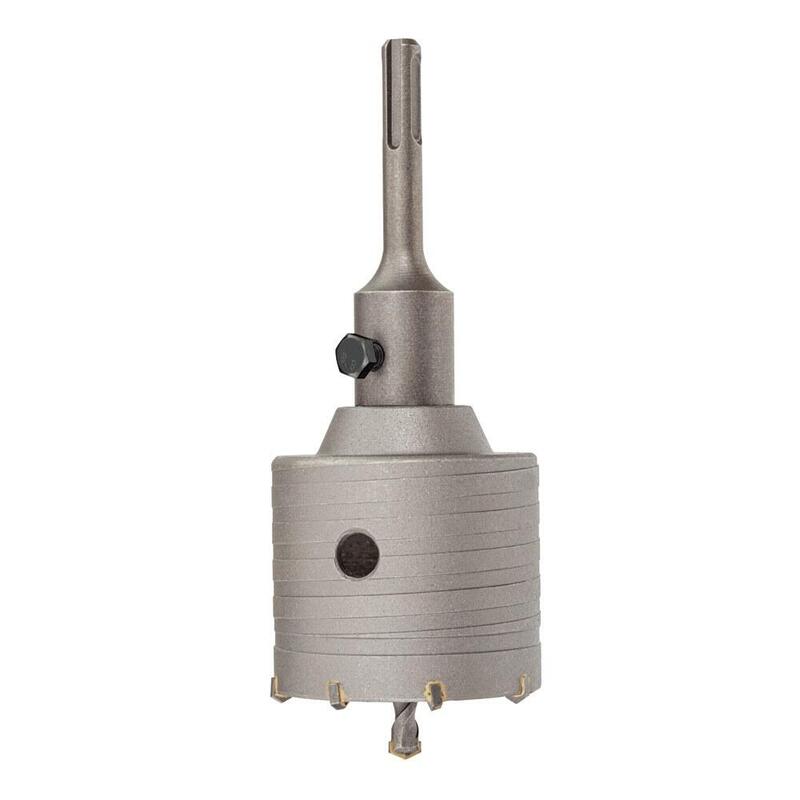 Corona Pasamuros De Metal Duro (Md) Ø60 Mm + Husillo Sds Plus + Broca Guía