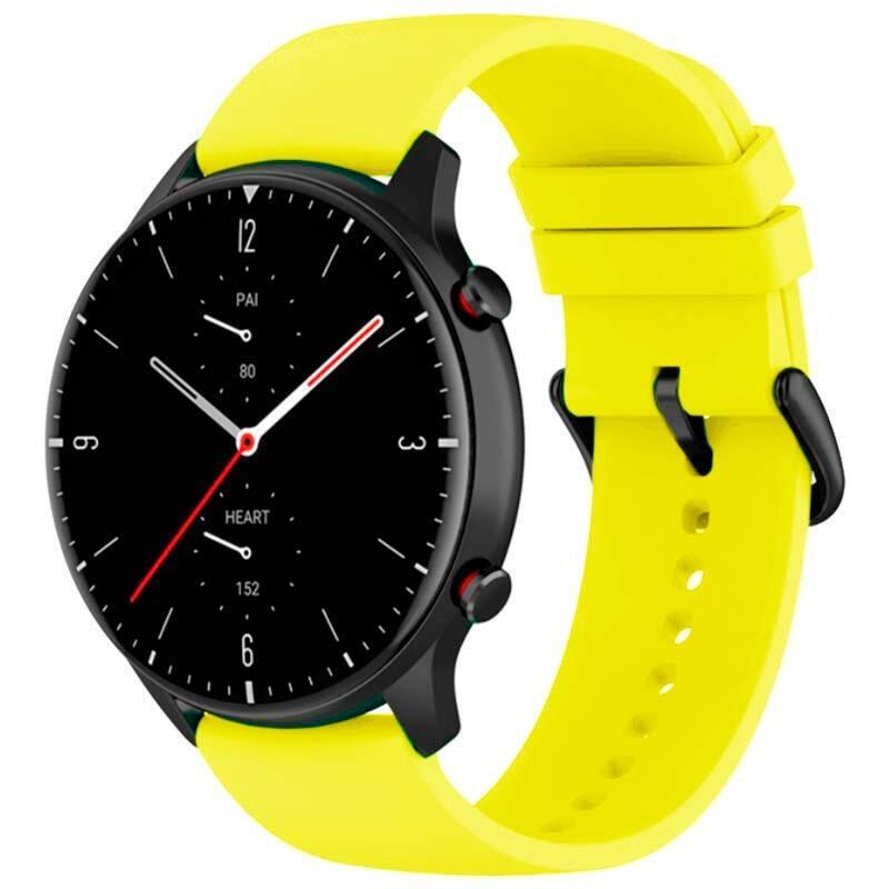 Correa De Silicona Universal 22mm Amarillo Para Smartwatch Xiaomi/Amazfit/Samsung/Huawei/Realme/Ticwatch