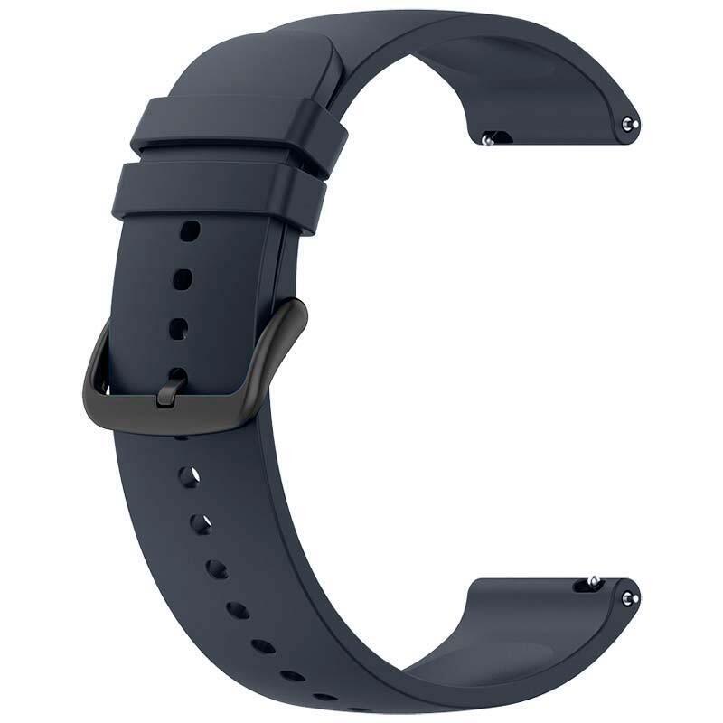 Correa De Silicona Universal 22mm Azul Oscuro Para Smartwatch Xiaomi/Amazfit/Samsung/Huawei/Realme/Ticwatch