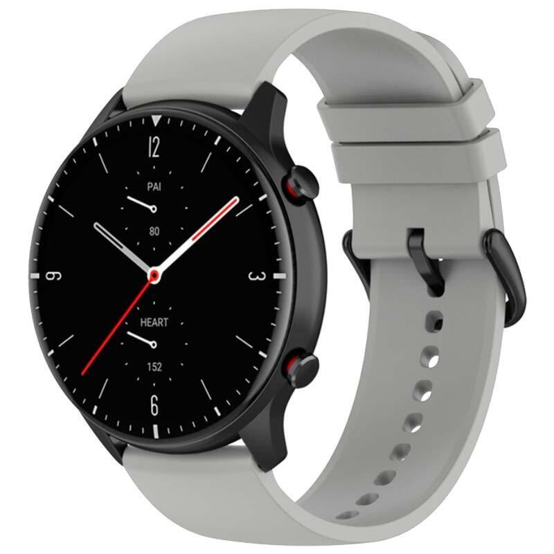 Correa De Silicona Universal 22mm Gris Claro Para Smartwatch Xiaomi/Amazfit/Samsung/Huawei/Realme/Ticwatch