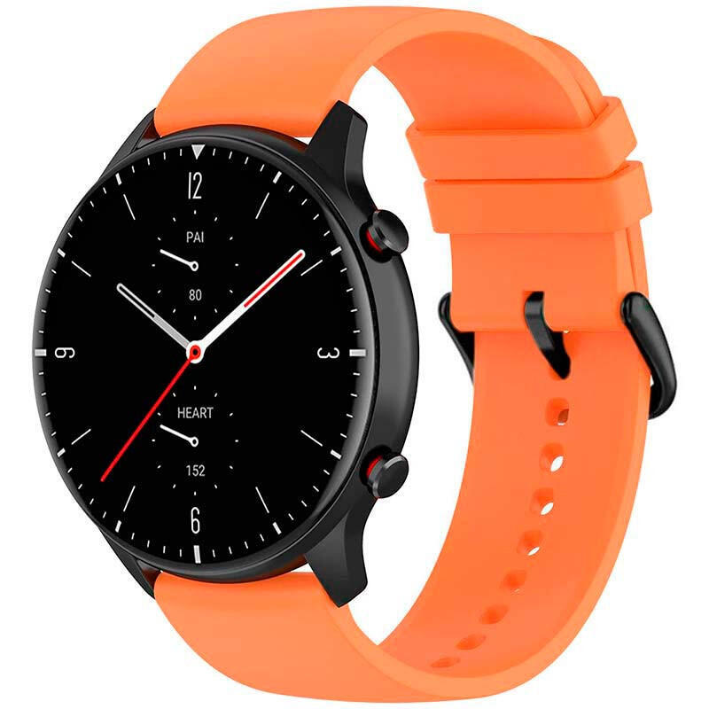 Correa De Silicona Universal 22mm Naranja Para Smartwatch Xiaomi/Amazfit/Samsung/Huawei/Realme/Ticwatch