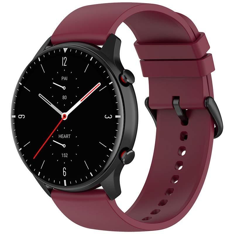 Correa De Silicona Universal 22mm Vino Para Smartwatch Xiaomi/Amazfit/Samsung/Huawei/Realme/Ticwatch