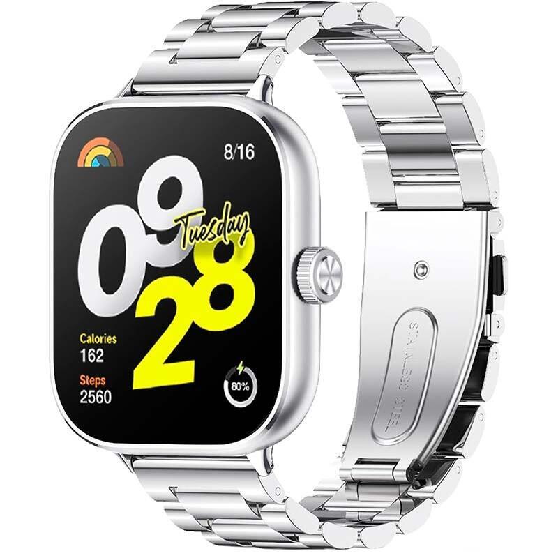 Correa Metal Eslabones Xiaomi Mi Smart Band 8 Pro / Redmi Watch 4 Plata