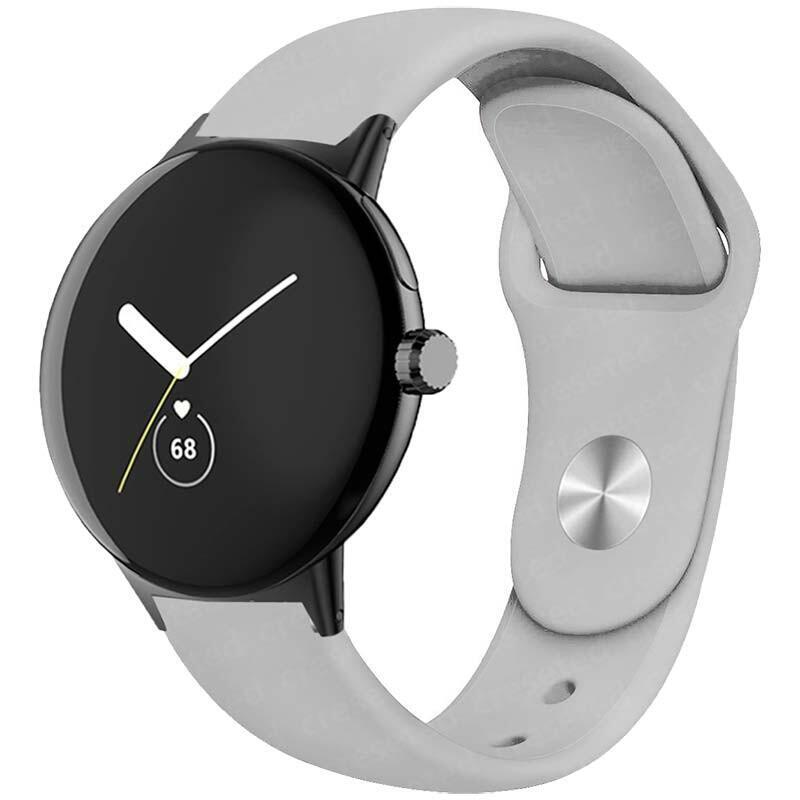Correa Universal Elegance Silicona 20mm Gris Para Smartwatch Xiaomi/Amazfit/Samsung/Huawei/Realme/Ticwatch