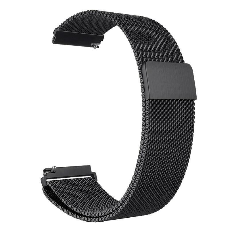 Correa Universal Metal Milanesa 22mm Para Smartwatch Xiaomi/Amazfit/Samsung/Huawei/Realme/Ticwatch (Negro)