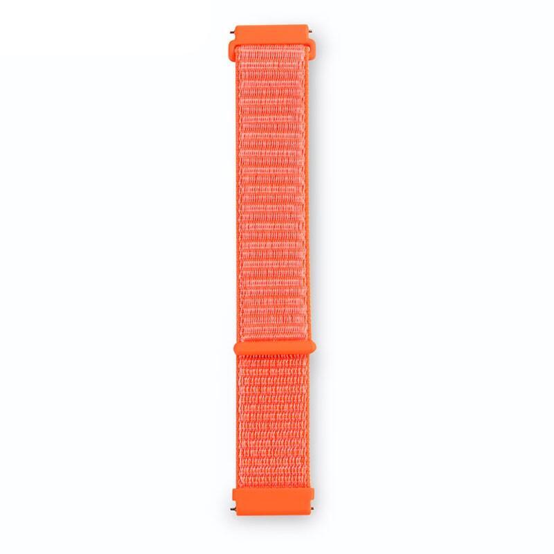 Correa Universal Nailon 20mm Para Smartwatch Xiaomi/Amazfit/Samsung/Huawei/Realme/Ticwatch (Naranja)