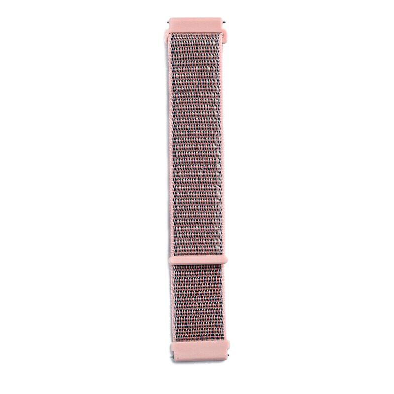 Correa Universal Nailon 22mm Para Smartwatch Xiaomi/Amazfit/Samsung/Huawei/Realme/Ticwatch (Rosa)