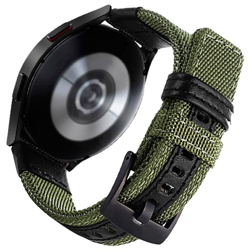 Correa Universal Nailon Ajustable 20mm Verde Para Smartwatch Xiaomi/Amazfit/Samsung/Huawei/Realme/Ticwatch