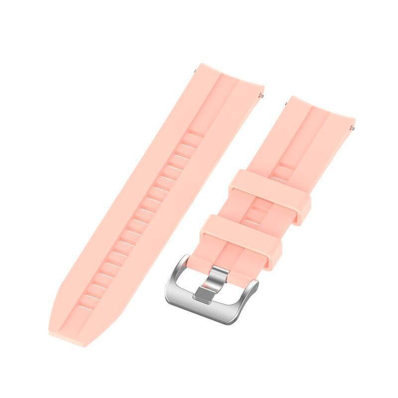 Correa Universal Silicona 22mm Para Smartwatch Xiaomi/Amazfit/Samsung/Huawei/Realme/Ticwatch (Rosa Claro)