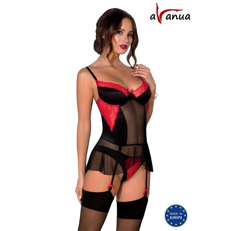 Corsé Odina Negro/Rojo Talla (Interno):Xxl/Xxxl
