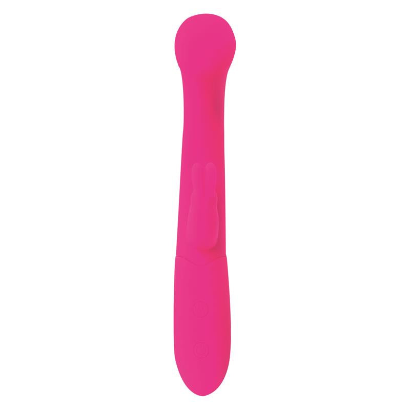 Cotton Vibrador Punto G Y Conejito Usb Silicona Fuchsia