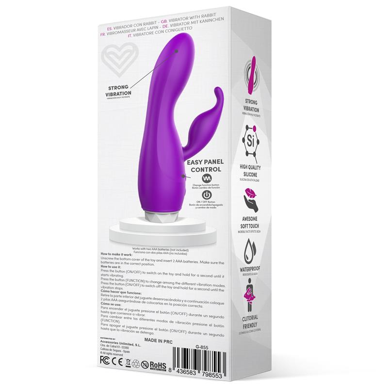 Vibrador Couby Silicone Rabbit Purple Vibrator