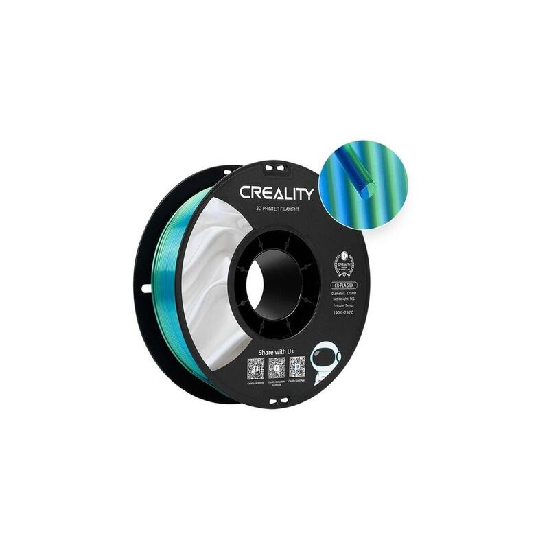 Creality Cr-Silk Filamento Pla Azul/Verde, Cartucho 3d 1 Kg, 1,75 Mm, En Rollo 3301120011