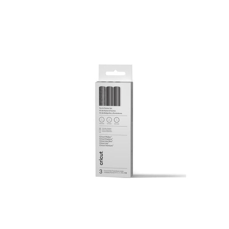Cricut Rotuladores Metalizados Permanentes De 1,0 Mm, Dorado/Plata/Cobre (3 Uds.) + Adaptador