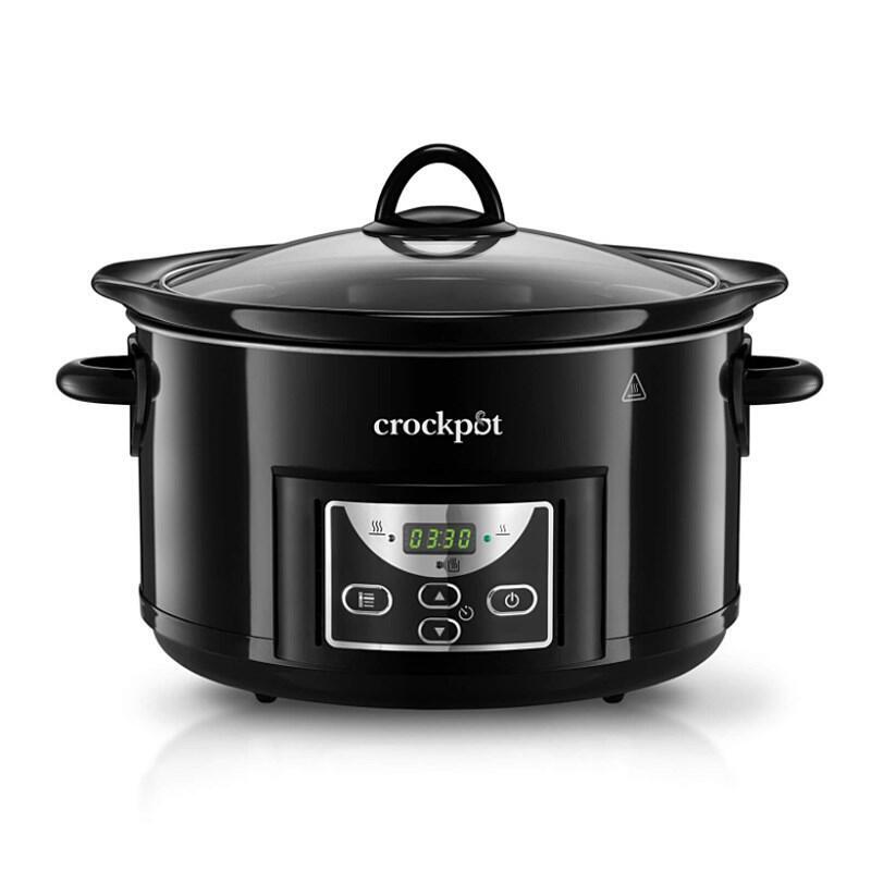 Crockpot Olla De Cocción Lenta 4.7 Litros Temporizador Cuenta Atrás Programable Negro Sccprc507b