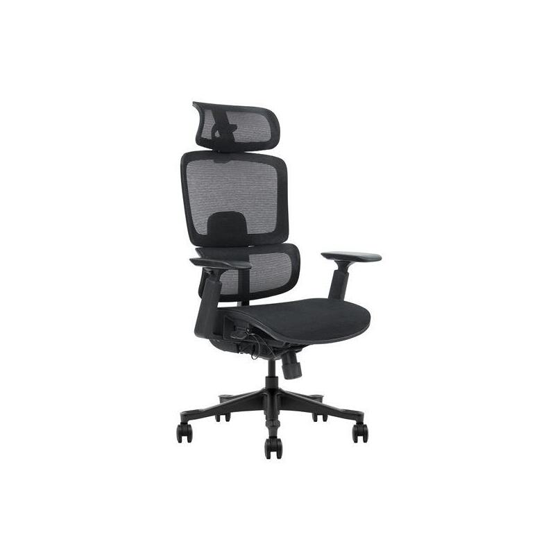 Cromad Senior Se1400 Silla De Oficina - Altura Ajustable Con Elevador De Gas De Grado 4 - Reposacabezas Y Respaldo