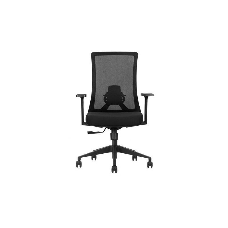 Cromad Silla Concisa Y Comoda - Ajuste Total Al Cuerpo - Soporte Lumbar Ajustable - Reposabrazos En Forma De T - Asiento De Alta Calidad - Funcion De Bloqueo - Altura Ajustable - Base De Nailon Negra - Ruedas De Nailon 360º - Tejido De Mall