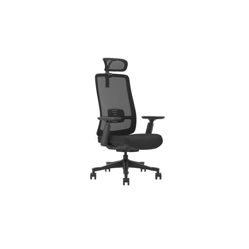 Cromad Silla Ergonomica Ajustable - Reposacabezas Regulable - Soporte Lumbar Ajustable - Reposabrazos 3d Negro