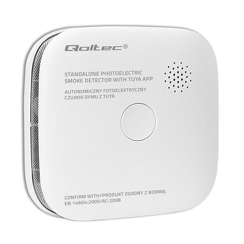 Czujnik Dymu Z Bateria Tuya Wi-Fi Alarm 85db Led