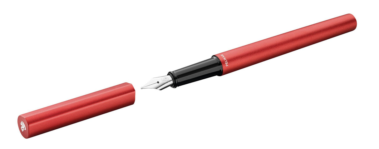 Pelikan Pluma Estilográfica Ineo Elements P6 Metall-Etui Feuer-Rojo