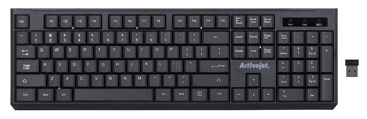Teclado (Ingles) Inalámbrico Activejet Usb K-3911w