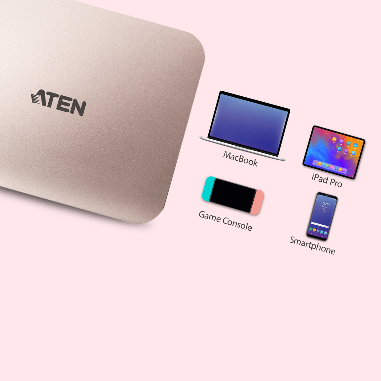 EAN 4719264649219 - ATEN UH3235 USB 2.0 Type-C Oro rosa imagen 4