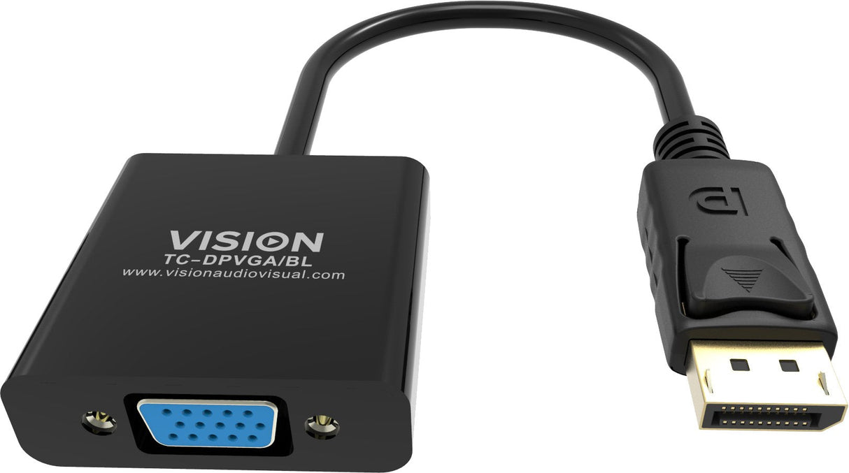 Vision Tc-Dpvga/Bl Adaptador De Cable De Vídeo Displayport Vga (D-Sub) Negro