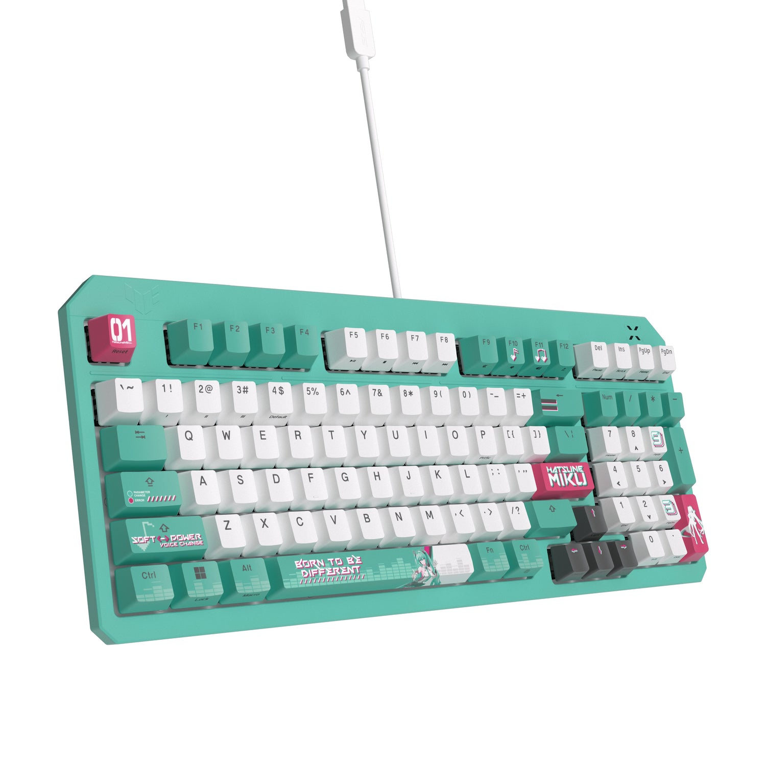 EAN 4711387923412 - ASUS TUF Gaming K3 Gen II Hatsune Miku Edition teclado Juego USB Color menta, Blanco imagen 2