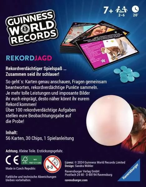 EAN 4005556228898 - Ravensburger Guinness World Records 20 min Juego de mesa Concurso de preguntas y respuestas imagen 2