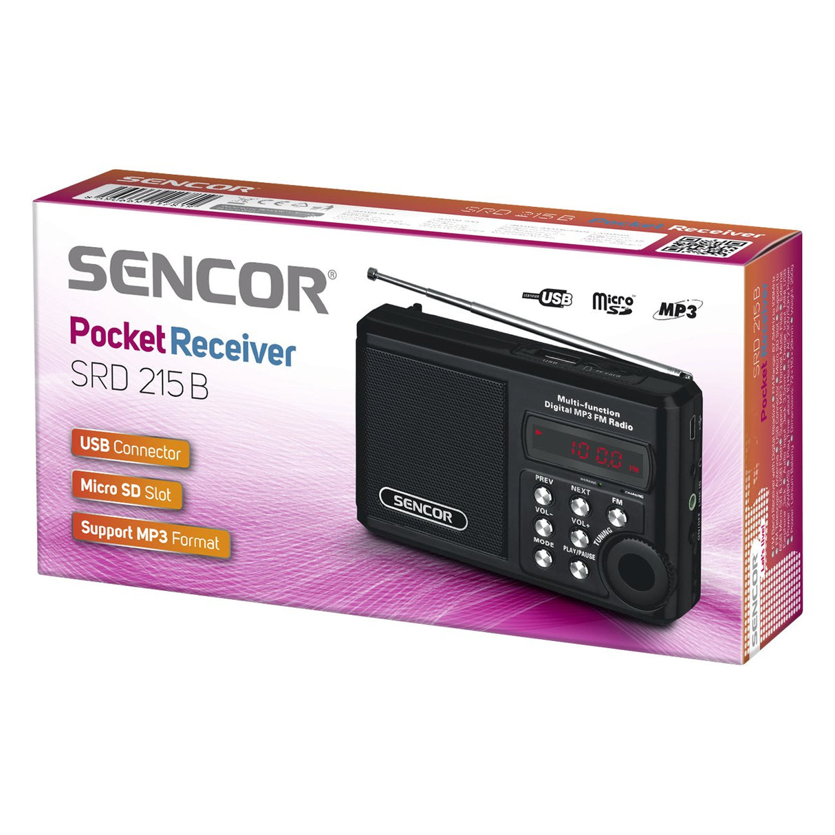 EAN 8590669117819 - Sencor SRD 215 B radio Analógica Negro imagen 2