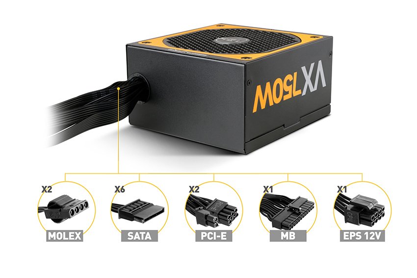 EAN 8436532166969 - NOX Urano VX Bronze Edition unidad de fuente de alimentación 750 W 20+4 pin ATX ATX Negro, Naranja imagen 4