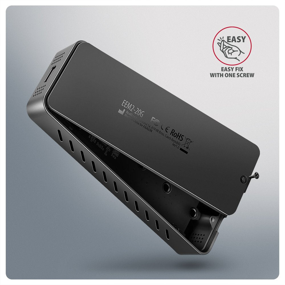 EAN 8595247908483 - Axagon EEM2-20G NVMe-SSD-Gehäuse USB-C 3.2 20 Gbps 2230 - 2280 - schwarz Caja externa para unidad de esta imagen 6