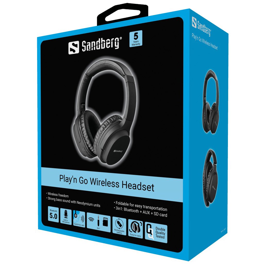 Sandberg Play'N Go Bluetooth Headset Auriculares Inalámbrico Y Alámbrico Diadema Llamadas/Música Microusb Negro