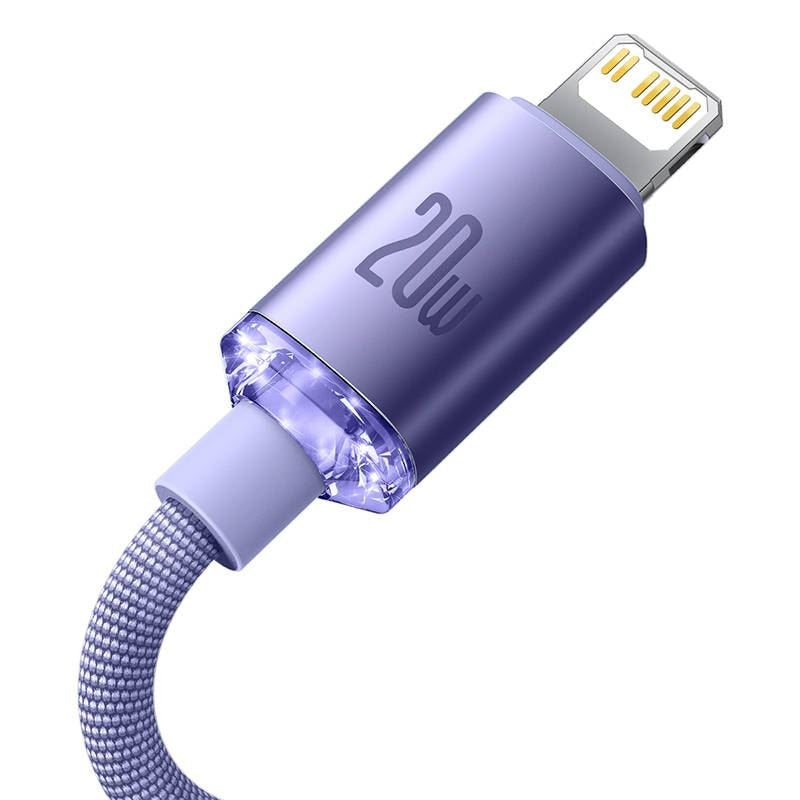 EAN 6932172602765 - Baseus Crystal Shine cable de teléfono móvil Púrpura 1,2 m USB C Lightning imagen 3