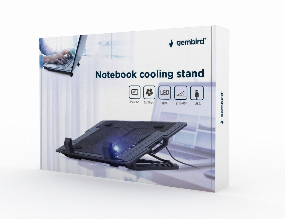 EAN 8716309101424 - Gembird NBS-1F17T-01 almohadilla fría 43,2 cm (17") 1500 RPM Negro imagen 2