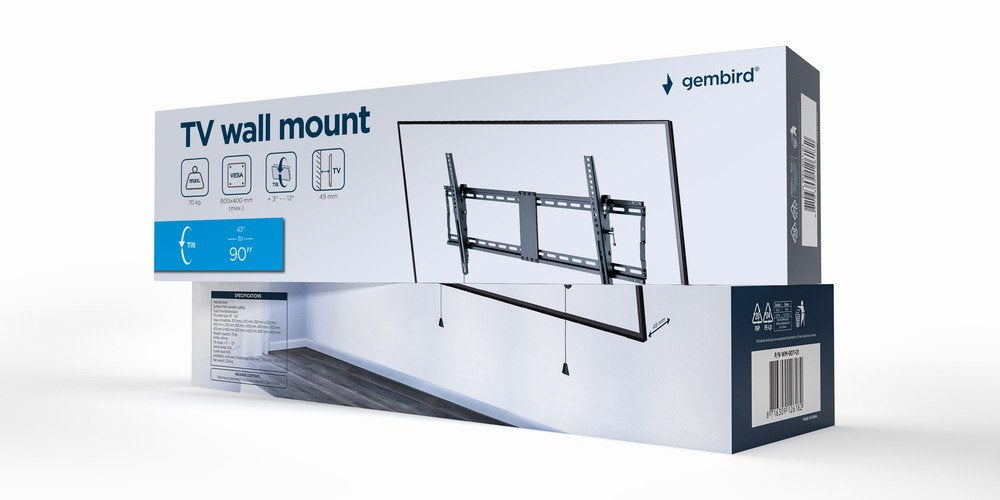 EAN 8716309126182 - Gembird WM-90T-01 soporte para TV 2,29 m (90") Negro imagen 4